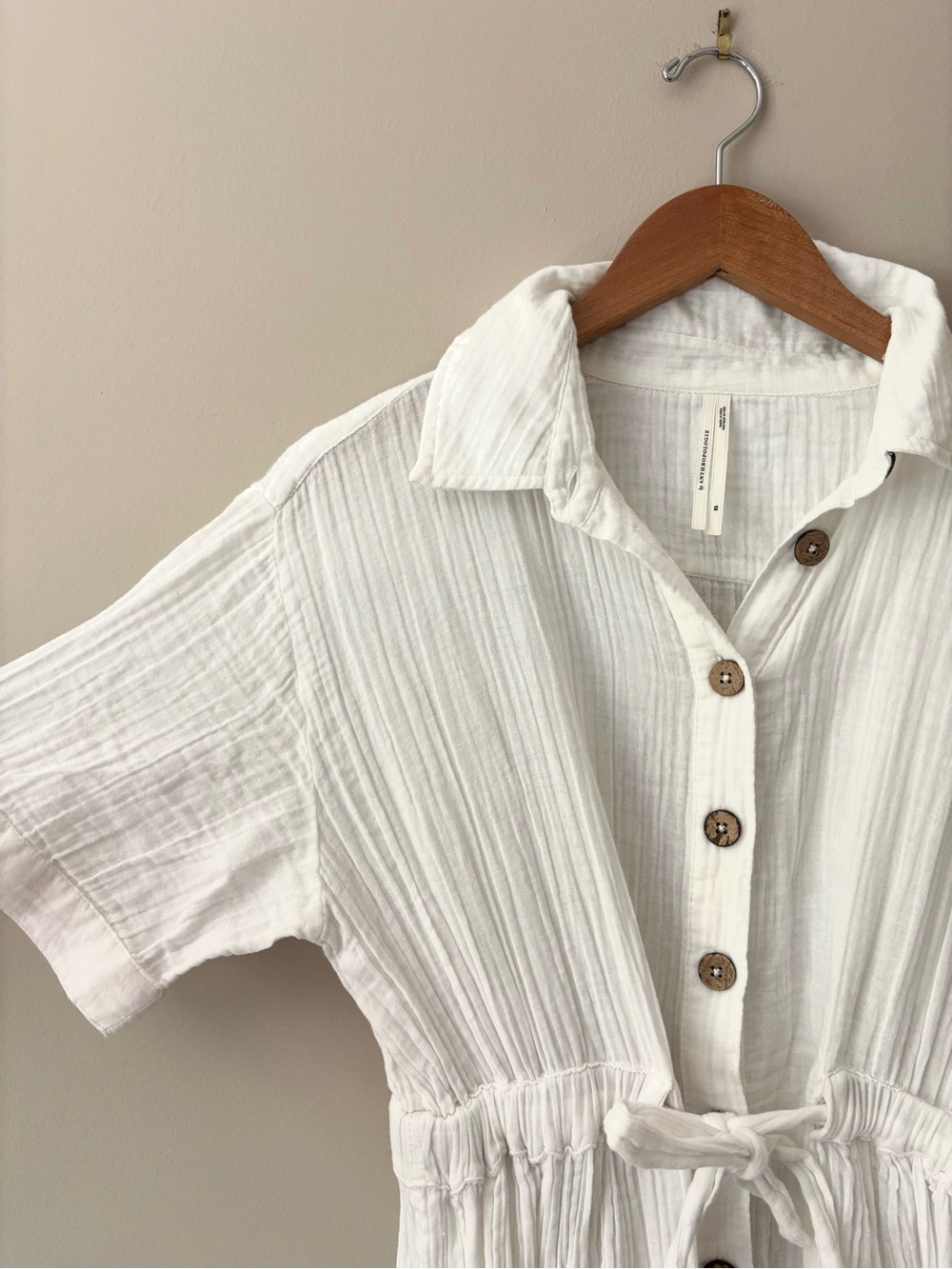Anrhropologie Preppy Shirt Dress Cotton Gauze - Picture 5 of 7